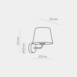 Kép 4/5 - TK Lighting Maja Gray falikar fekete