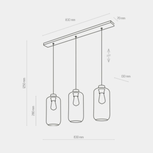 Kép 5/6 - TK Lighting Marco függeszték füstszínű