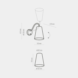Kép 4/5 - TK Lighting Wire falikar fehér