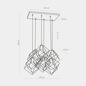 Kép 4/6 - TK Lighting Alambre függeszték fekete