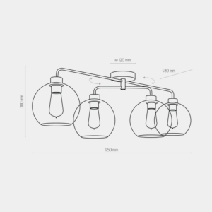 Kép 4/5 - TK Lighting Bari mennyezeti lámpa füstszínű