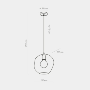Kép 4/5 - TK Lighting Sol függesztett lámpa füstszínű