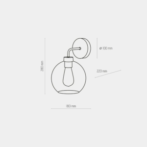 Kép 4/6 - TK Lighting Bari falikar füstszínű