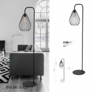 Kép 2/2 - TK Lighting Brylant állólámpa fekete