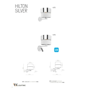 Kép 5/5 - TK Lighting Hilton falikar króm