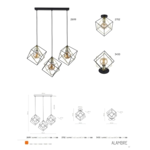 Kép 5/6 - TK Lighting Alambre mennyezeti lámpa fekete