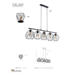 Kép 5/5 - TK Lighting Galaxy asztali lámpa fekete