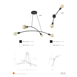 Kép 5/6 - TK Lighting Helix függeszték fekete