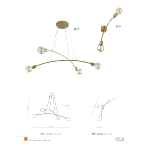 Kép 5/5 - TK Lighting Helix függeszték arany
