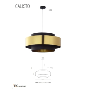 Kép 5/5 - TK Lighting Calisto függesztett lámpa arany