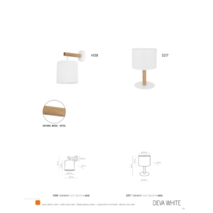 Kép 5/5 - TK Lighting Deva asztali lámpa fehér