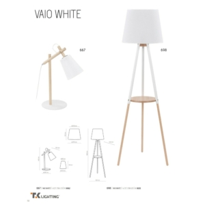 Kép 5/6 - TK Lighting Vaio White asztali lámpa fehér