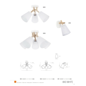 Kép 5/6 - TK Lighting Vaio White falikar fehér