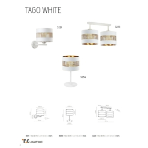 Kép 6/6 - TK Lighting Tago asztali lámpa fehér