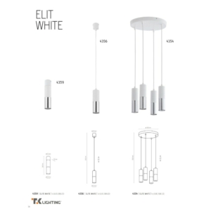 Kép 5/5 - TK Lighting Elit függesztett lámpa fehér (K)