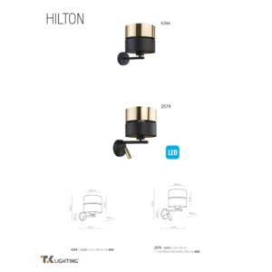 Kép 5/5 - TK Lighting Hilton falikar arany