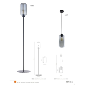 Kép 6/6 - TK Lighting Marco függeszték füstszínű