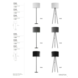 Kép 2/2 - TK Lighting Winston állólámpa fekete