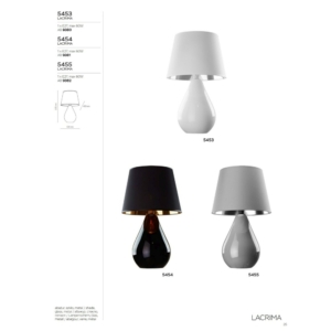 Kép 2/2 - TK Lighting Lacrima asztali lámpa fekete