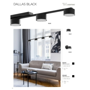 Kép 2/2 - TK Lighting Dallas falikar fekete