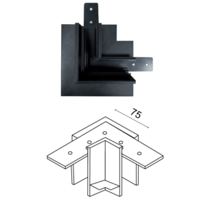 Kép 2/2 - VIOKEF 02/0214 Magnetic mennyezet/mennyezet süllyesztett sarokelem, fekete