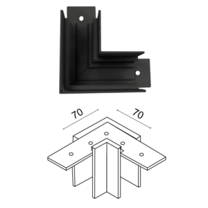 Kép 2/2 - VIOKEF 02/0215 Magnetic mennyezet/mennyezet sarokelem, fekete