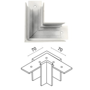 Kép 2/2 - VIOKEF 02/0315 Magnetic mennyezet/mennyezet sarokelem, fehér