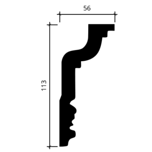 Kép 3/3 - Gaudi Decor 1.50.119 holker díszléc (2000 x 56 x 113 mm)