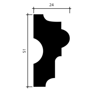 Kép 3/3 - Gaudi Decor 1.51.304 fali díszléc (2000 x 51 x 24 mm)