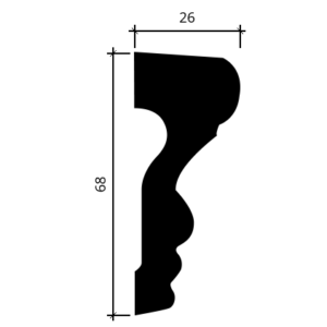 Kép 3/3 - Gaudi Decor 1.51.354 fali díszléc (2000 x 68 x 26 mm)