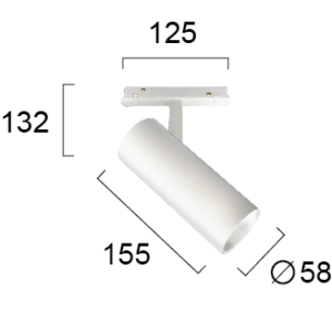 Kép 2/2 - VIOKEF 4244101 Magnetic 48V-os sínrendszeres spot LED lámpa, 21W, 3000K, 996 lm, Ø 5.8 cm, fehér, dimmelhető