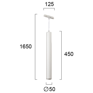 Kép 2/2 - VIOKEF 4244202 Magnetic 48V-os sínrendszeres függesztett LED lámpa, 12W, 3000K, 761 lm, 16.5 cm, fehér, dimmelhető