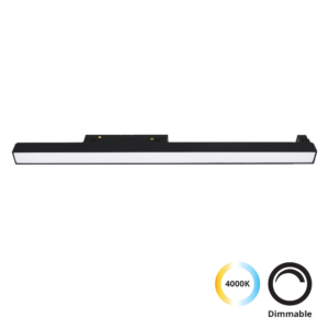 Kép 1/2 - VIOKEF 4244312 Magnetic 48V-os sínrendszeres lineáris LED lámpa, 31W, 4000K, 999 lm, 90 cm, fekete, dimmelhető