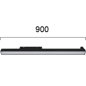 Kép 2/2 - VIOKEF 4244312 Magnetic 48V-os sínrendszeres lineáris LED lámpa, 31W, 4000K, 999 lm, 90 cm, fekete, dimmelhető