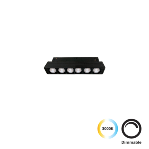 Kép 1/2 - VIOKEF 4244401 Magnetic 48V-os sínrendszeres lineáris LED lámpa, 8W, 3000K, 525 lm, 12.5 cm, fekete, dimmelhető