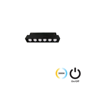 Kép 1/2 - VIOKEF 4244401S Magnetic 48V-os sínrendszeres lineáris LED lámpa, 7W, 3000K, 551 lm, 11.2 cm, fekete