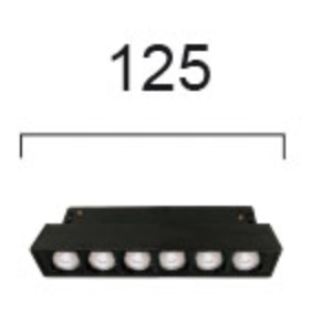 Kép 2/2 - VIOKEF 4244401 Magnetic 48V-os sínrendszeres lineáris LED lámpa, 8W, 3000K, 525 lm, 12.5 cm, fekete, dimmelhető