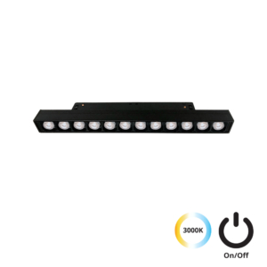 Kép 1/2 - VIOKEF 4244402S Magnetic 48V-os sínrendszeres lineáris LED lámpa, 13W, 3000K, 1050 lm, 22 cm, fekete