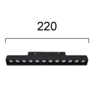Kép 2/2 - VIOKEF 4244402S Magnetic 48V-os sínrendszeres lineáris LED lámpa, 13W, 3000K, 1050 lm, 22 cm, fekete