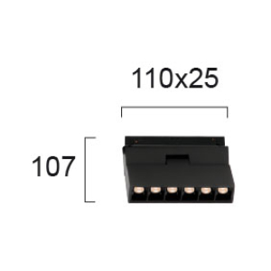 Kép 3/3 - VIOKEF 4244404 Magnetic 48V-os sínrendszeres lineáris állítható LED lámpa, 6W, 3000K, 340 lm, 11 cm, fekete