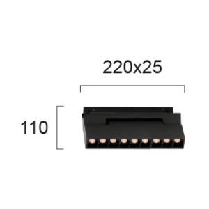 Kép 2/2 - VIOKEF 4244405 Magnetic 48V-os sínrendszeres lineáris állítható LED lámpa, 12W, 3000K, 760 lm, 22 cm, fekete