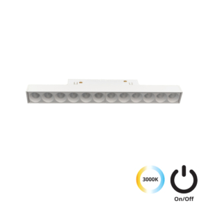 Kép 1/2 - VIOKEF 4244407S Magnetic 48V-os sínrendszeres lineáris LED lámpa, 13W, 3000K, 1050 lm, 22 cm, fehér