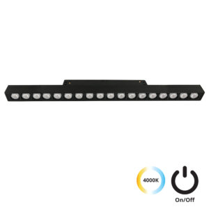 Kép 1/2 - VIOKEF 4244413S Magnetic 48V-os sínrendszeres lineáris LED lámpa, 20W, 4000K, 1770 lm, 32.8 cm, fekete