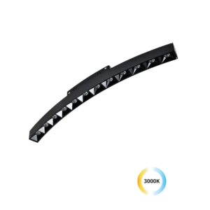 Kép 1/3 - VIOKEF 4282200 Magnetic CURVY 48V-os íves sínrendszeres lineáris LED lámpa, 13W, 3000K, 655 lm, 35 cm, fekete