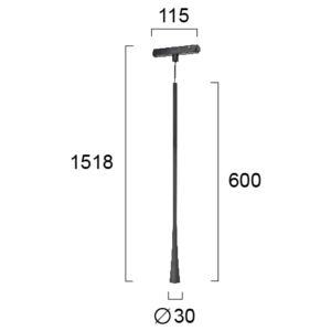Kép 2/2 - VIOKEF 4282300 Magnetic 48V-os sínrendszeres függesztett LED lámpa, 6W, 3000K, 143 lm, 15.2 cm, fekete