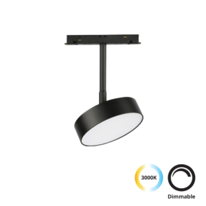 Kép 1/2 - VIOKEF 4286500 Magnetic 48V-os sínrendszeres kör LED lámpa, 13W, 3000K, 471 lm, Ø 9.5 cm, fekete, dimmelhető