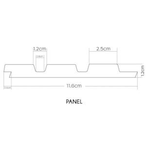 Kép 9/10 - Lamelio OLMO lamella panel, fekete, 12.2 x 270 cm