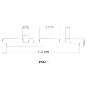 Kép 6/7 - Lamelio MILO lamella panel, tölgy, 12.2 x 270 cm