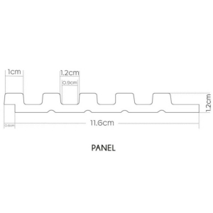Kép 6/7 - Lamelio ASTI lamella panel, ezüst, 12.2 x 270 cm