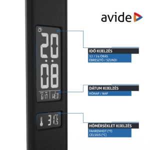 Kép 6/12 - Avide LED Asztali Lámpa Irodai Bőrhatású Naptár Fekete 6W